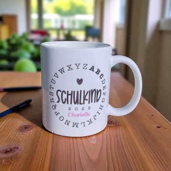 Keramiktasse Schulkind 2025 mit Vornamen personalisiert Einschulung Namenstasse - Artikel-Nr. 1100004